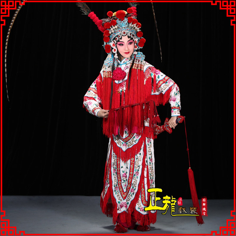 吉隆刀马旦改容战父 软绉镶边女改良靠